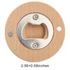Unique Bargains Bottle Opener Magnetic Beer Opener Beech Wood Light Brown 2.56"x0.59" 1 Pcs - 3 of 4