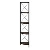 Alilang 17.50 Inch 5-Tier Corner Shelf with Industrial Metal Frame and Space-Saving Design - Espresso - 3 of 4