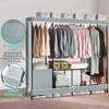 HONEIER 74"L Heavy Duty Portable Clothes Rack with 3 Hang Rods and Shelf Gray - 2 of 4