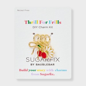 SUGARFIX by BaubleBar Thrill For Frills Charm Necklace Set 3pc - Gold/Red/White: Lobster Claw Clasp, Zinc Material - 1 of 2