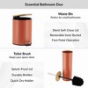 Evideco French Home Goods Bathroom Set with Bamboo Lid - Matte Metal Trash Can and Toilet Brush - 3 of 4