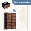 GlasFlength Decorative Storage Cabinets Tall Dresser Fabric Storage Tower ,Wooden Top for Kid Room, Closet, Entryway, Nursery, Brown 31.4"*11.8"*45.6" - 3 of 4