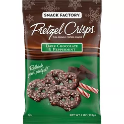 Snack Factory Dark Chocolate & Peppermint Pretzel Crisps - 4oz