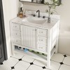 KTMBDW 36 Inch Bathroom Vanity - Freestanding Cabinet - Wood Bathroom Vanity with Cabinet and Drawers(White) - 2 of 4