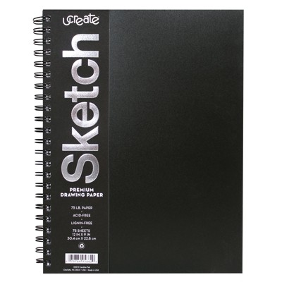 Ucreate Poly Cover Sketch Book, Heavyweight, 12" X 9", 75 Sheets, Pack ...