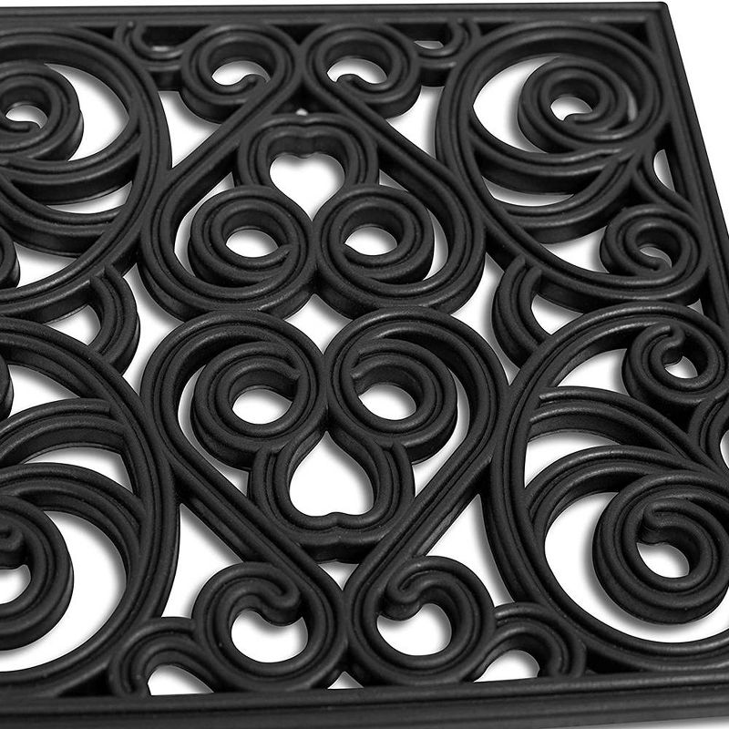 BirdRock Home Rubber Stepping Stone Tiles - 12 x 12" - Set of 3 - Black, 5 of 8
