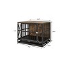 LAOTIES 32" Dog Crate Furniture,Heavy Duty Wooden And Steel Dog Kennel End Table With Removable Tray,Chew Resistant - 4 of 4