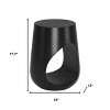 HomeRoots 18" Black Solid Wood Round Mod Geo End Table - 3 of 4