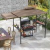 Tangkula 11 x 5 FT Grill BBQ Gazebo w/ Side Awning Double-Tiered Top 2 Side Shelves - 2 of 4