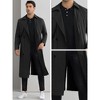 Lars Amadeus Men's Double Breasted Long Winter Classic Trench Coat with Belt - 4 of 4