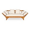 Christopher Knight Home Lana Patio Acacia Convertible 3 Seater Daybed Sofa with Foldable Arm and 4 Pillows - 4 of 4
