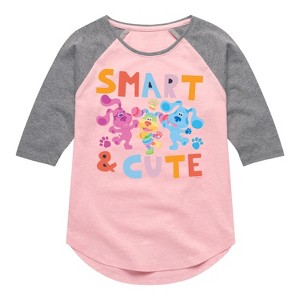 Girls' - Blue's Clues & You! - Smart & Cute Shirt Tail Raglan Graphic T-shirt - 1 of 3