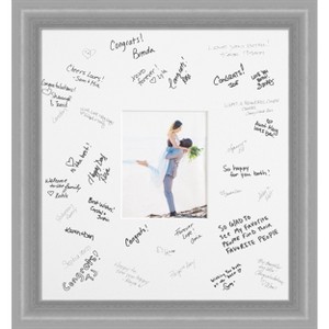 Peak Signature Mat Picture Frame – Guest Book Alternative for Weddings, Graduations, or Retirement – Autograph Photo Mat for Signature Board - 1 of 4