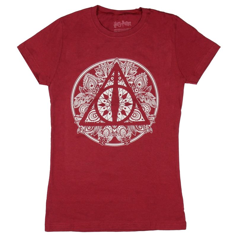Harry Potter Womens' The Deathly Hallows Henna Design Graphic T-Shirt, 2 of 5