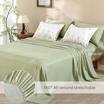 Der Rose BALHAM TRADE-7 Piece Queen Size Green Floral Comforter Set All Season Bed in a Bag with Sheets Purple-Queen 90"x90" — фото 6
