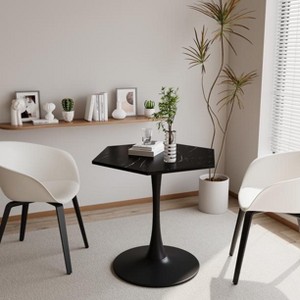31.50"Modern Hexagonal Coffee Table with MDF Table Top or Marble Top,Metal Base, for Dining Room - 1 of 4