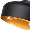 C Cattleya 3-Light Matte Black Finish Flush Mount Light with Painted Gold Inside - 3 of 4