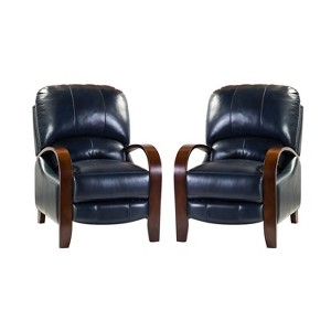 Set of 2 Alexandra Genuine Leather Manual Recliner| ART OF LIVING DESIGNS - 1 of 4
