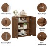 Spassway Trapezoidal Wood Corner Cabinet Freestanding Corner Shelf with 5 Doors Storage Cabinet for Living Room Bathroom Kitchen Bedroom - 3 of 4