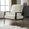 Runesay Modern Upholstered Accent Armchair with Gold Metal Legs and Rubber Wood Frame - 2 of 4