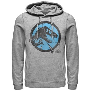 Men's Jurassic World Cracked T. Rex Logo Pull Over Hoodie - 1 of 3