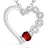 Sterling Silver Genuine Ruby Heart DNA Necklace- A Meaningful Jewelry Piece Symbolizing Love, Passion, and Deep Emotional Connection - 3 of 4
