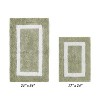 Hotel Bath Rug 100% Premium Cotton Tufted Weave Two Tone Reversible 2 Piece Bathroom Rug Set, Super Soft & Water Absorbent, Machine Washable Bathmat - 2 of 4