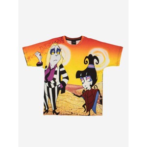 Beetlejuice Cartoon Characters In Desert Big Print Crew Neck Short Sleeve Adult T-shirt - 1 of 4