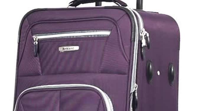 Rockland Pasadena Expandable Softside Carry On Spinner Suitcase, 2 of 3, play video