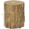17" Tall Tree Stump End Table, Concrete Sofa Side Table for Indoor and Outdoor Use - 3 of 4