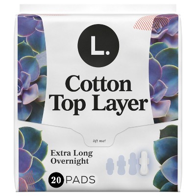 L . Organic Cotton Maxi Extra Long Overnight Pads