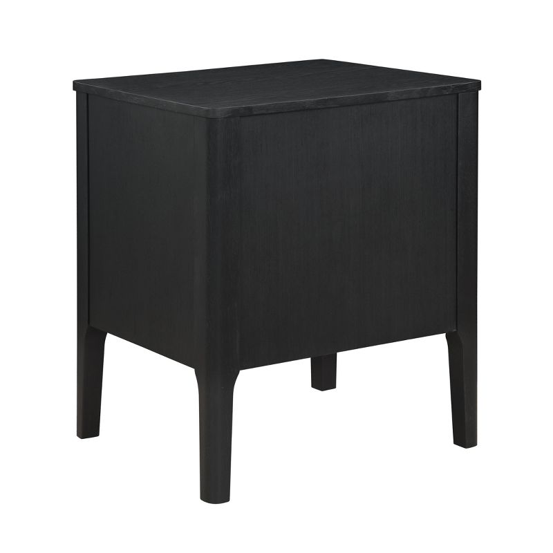 Wiley Solid Wood Mid-Century Modern 2 Drawer Side Table Black - Linon, 5 of 14