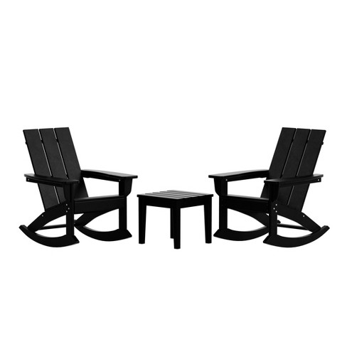 WestinTrends 3 Piece Set Outdoor Modern Rocking Chairs with Square Side Table - image 1 of 4