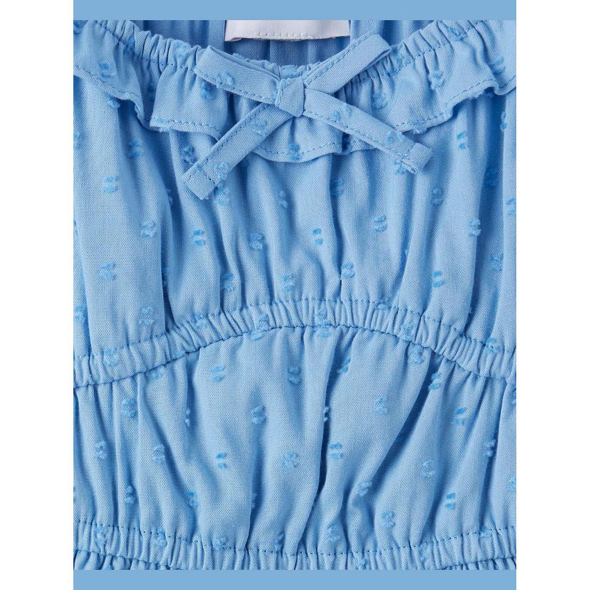 The Children's Place Girls Short Puff Sleeve Clip Dot Ruffle Dress - thumbnail 4