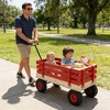 Lyngins Kids' Wooden Garden Cart, All-Terrain Rubber Wheel Wagon Cart with Large Cargo Box, Grocery Cart with Ergonomic Handle, Outdoor Wagon for Kids - 3 of 4
