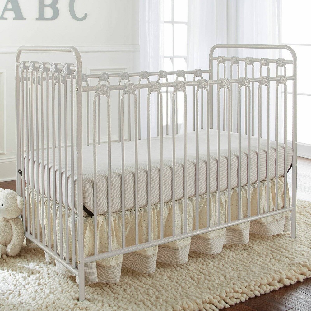 Photos - Kids Furniture L.A. Baby Napa 3-in-1 Convertible Full Sized Metal Crib - Alabaster White