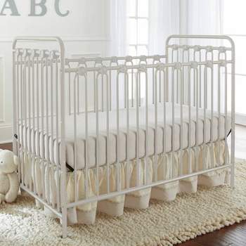 L.A. Baby Napa 3-in-1 Convertible Full Sized Metal Crib - Alabaster White