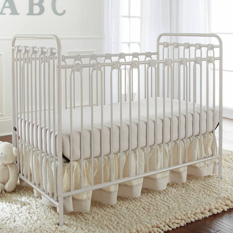L.A. Baby Napa 3-in-1 Convertible Full Sized Metal Crib - Alabaster White, 1 of 6
