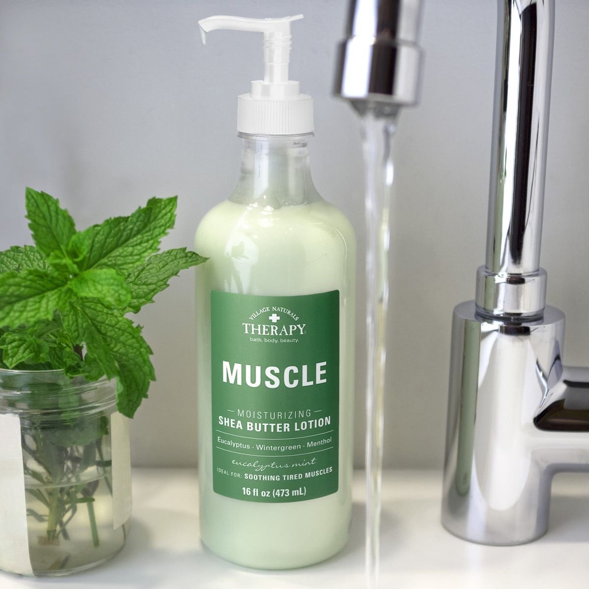 Village Naturals Therapy Muscle Moisturizing Shea Butter Lotion, Eucalyptus Mint Scent - thumbnail 4