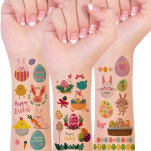 Wrapables Waterproof Temporary Tattoos for Children, 10 sheets Easter Eggs - 1 of 4