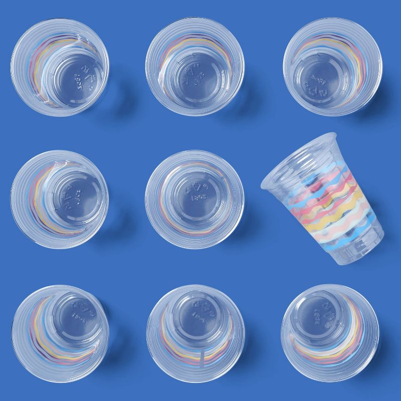 Disposable Clear Cup - Colorful Waves - 30ct/18 fl oz - up &#38; up&#8482;, 2 of 4