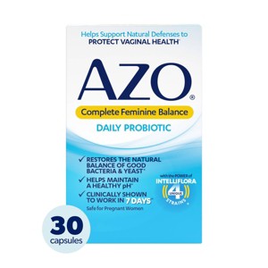 AZO Complete Feminine Balance, Daily Probiotic for Women, Supports Vaginal Health - 30ct - 1 of 4