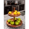 BIRDROCK HOME 2-Tier Farmhouse Serving Tray with Handle - Espresso - 4 of 4