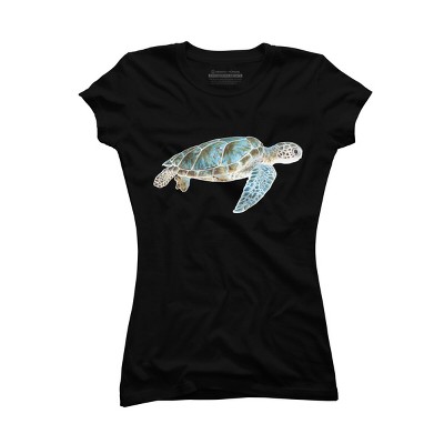 Junior's Design By Humans Sea turtle By Savousepate T-Shirt