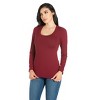 24seven Comfort Apparel Womens Solid Long Sleeve Scoop Neck Top - 2 of 4