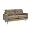 67.7" Polyester Mid-Century Modern Tufted Loveseat Sofa with Wooden Legs, Roomy Depth and Splayed Design - 3 of 4