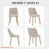 Office Modern Dining Chairs Set of 2 - Upholstered Fabric Kitchen Chairs w/ Wood Legs, Comfortable Padded Seats (300Lbs Capacity) - 3 of 4