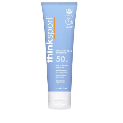 Think Thinksport SPF50 Clear Zinc 23.4% Sunscreen, 3 oz
