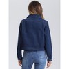Allegra K Women's Vintage Casual Collar Long Sleeve Button Down Jean Denim Jacket - 3 of 4