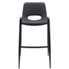 Faux Leather Barstool 39" H Black With Powder Coated Steel Frame and Armrests by Zuo Modern (Set of 2) - 4 of 4